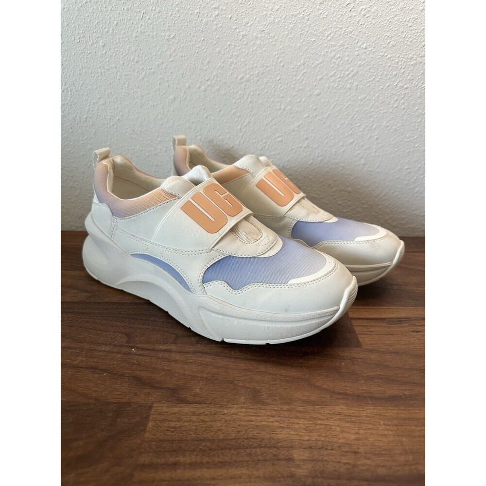 UGG La Flex Sneaker Shoe Scallop Gradient Women's Size US 8 White Purple Orange